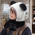 thumbnail image 2 of CSChome Hat Winter Hat - Cartoon Panda Shape Color Matching Thick Plush Warm Full Protection, 2 of 6