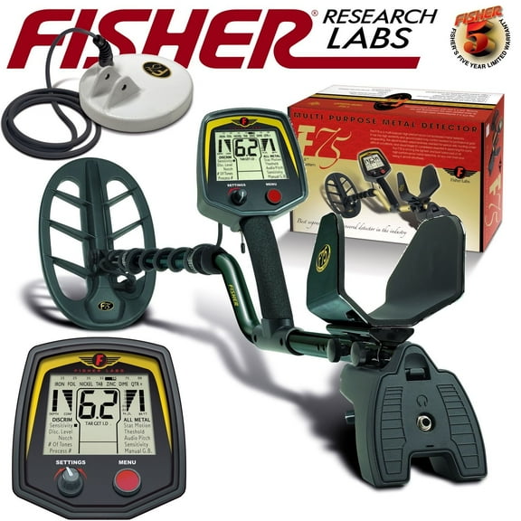 Fisher F75 Limited Edition Black Metal Detector w/ 2 DD Waterproof Search Coils