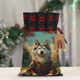 thumbnail image 5 of KLL Forest Maple Leaf Husky for Christmas Gift Bag,Christmas Burlap Goody Gift Bags with Plaid Drawstrings for Xmas Presents Holiday Party Favor Treats Candy-Black, 5 of 8