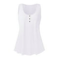 thumbnail image 6 of Brilliant Women Tops on Sale under $10 Women Solid Button Round-Neck Blouse Casual Loose Summer Sleeveless Tank Clearance, 6 of 7