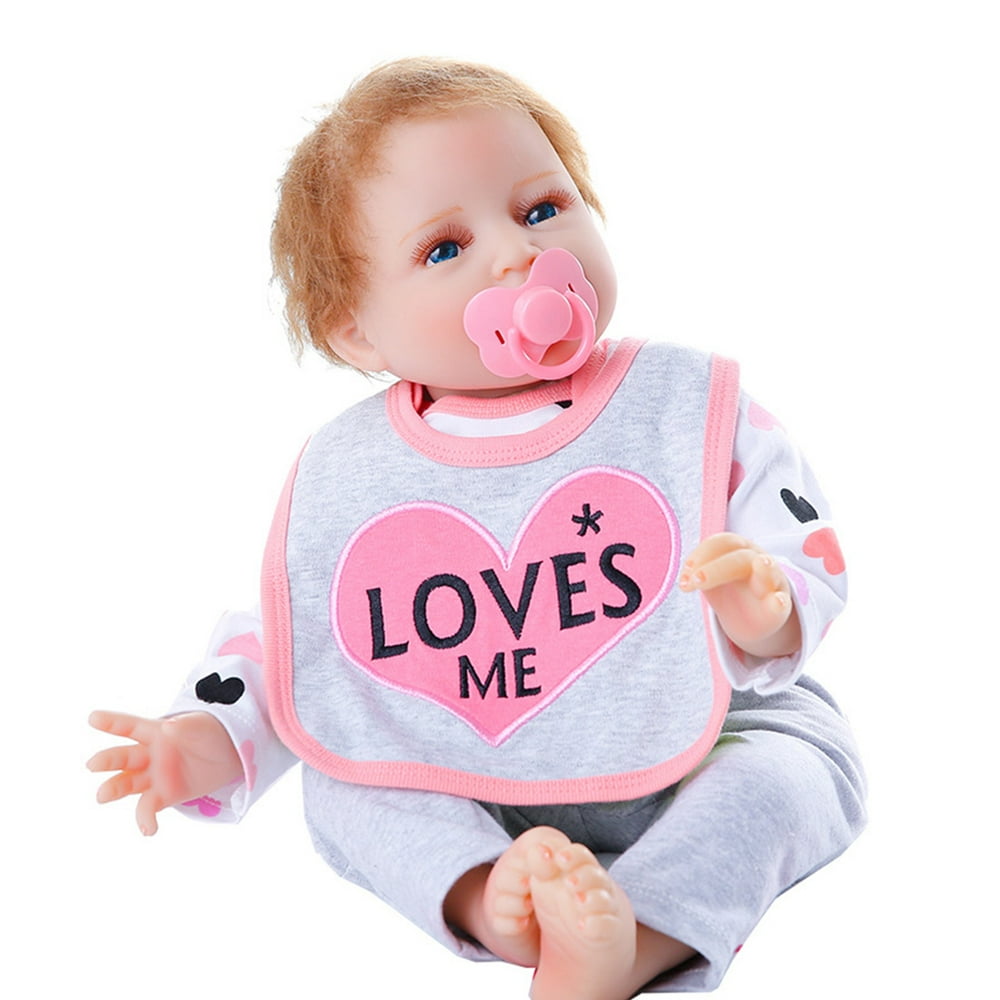 22 Inches Sweet Cute Silicone Reborn Baby Doll Cloth Body Doll