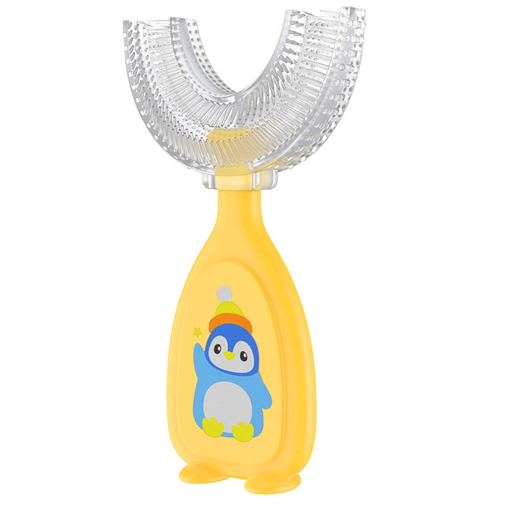Baby Toothbrush Portable Teether 360 Degree U-shaped Silicone Toddler Tooth Brush with Handle Household Children Tools