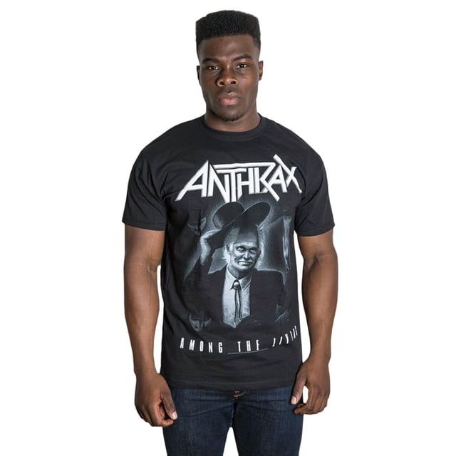 Anthrax - Camiseta Among The Living de Algodón para Adultos Unisex (Negro, Blanco)