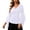 94White446, variant on Womens T Shirts Solid Color Stretch Wrap V Neck Tees Side Waist Ruched Slim Fit Flared Long Sleeve Elegant T-Shirts Comfortable Tops L