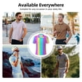 thumbnail image 5 of Pofeuu Rainbow Scales2 Print Men's Loose Fit Midweight Short-Sleeve Pocket Polo-Large, 5 of 6