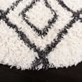 thumbnail image 3 of SAFAVIEH Moroccan Tassel Comhgham Geometric Shag Area Rug, Ivory/Dark Grey, 6'7" x 6'7" Round, 3 of 7