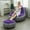 Purple Inflatable Sofa Set, variant on Foot-Pump Inflatable Sofa - Easy Pedal Inflation & Waterproof Velvet Design. Portable Foldable Lounge Chair for Camping, Sunbathing & Hiking.