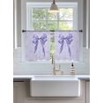 thumbnail image 3 of Sheer Curtains 54 Inch Length 2 Panels Set for Kitchen, Purple Bow Semi Sheer Curtains for Windows, Cute Bowknot Simple Pure Color Voile Window Treatments Rod Pocket Curtain, 3 of 7