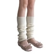 thumbnail image 2 of LShunze 1 Pair Winter Leg Warmers Warm Japanese Style JK Leg Sleeves Strips Stretchy Fit Knitting Calf Socks Party Sports Yoga Dance, 2 of 8