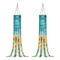 SEANATIVE Vintage Sunflower Windsock 2 Piece Windsock Garden Hanging Casual 40 Inch Thanksgiving Autumn Decoration for Country Indoor Outdoor Yard Party Decor