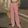 thumbnail image 6 of Mifsaly Womens Dress Pants for Work High Waisted Straight Leg Trousers Slim Fit Comfortable Business Casual Office Outfits with Pockets Pink,M, 6 of 8