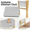 thumbnail image 3 of Bamboohomie Folding Foot Rest Ottoman, Bamboo X-Leg with Padded Cushion, Foldable Stool, Gray, 3 of 7