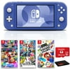Nintendo Switch Lite Console (Blue) with 128GB microSD and 3 Pack Games