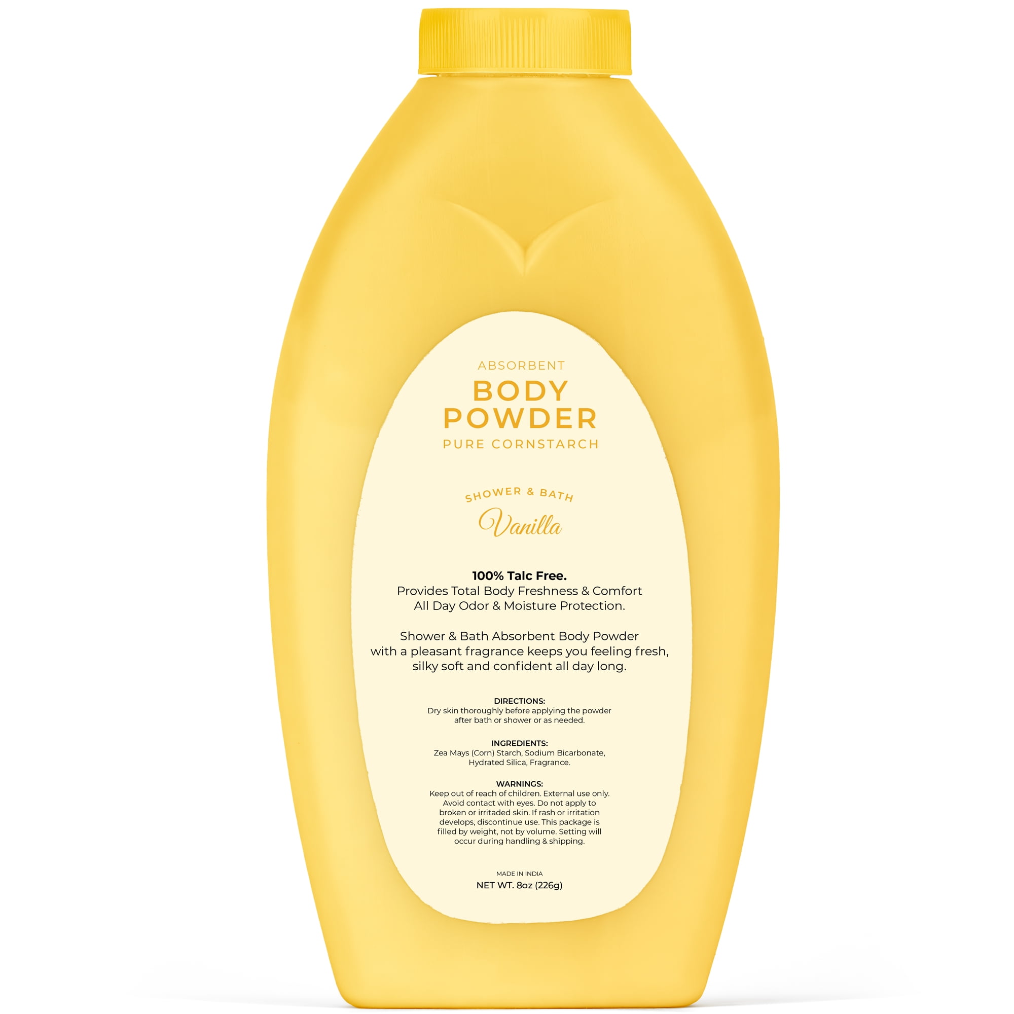 R-NEU Body Bath Powder for Women, 100% Talc-Free, Luscious Fresh Vanilla Dusting Powder, Extra Large Bottle, 8oz