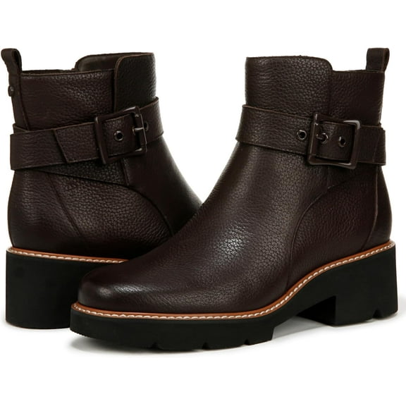 Naturalizer Darry Strap Women's Boots Coffee Bean Brown Leather Size 9.5 M