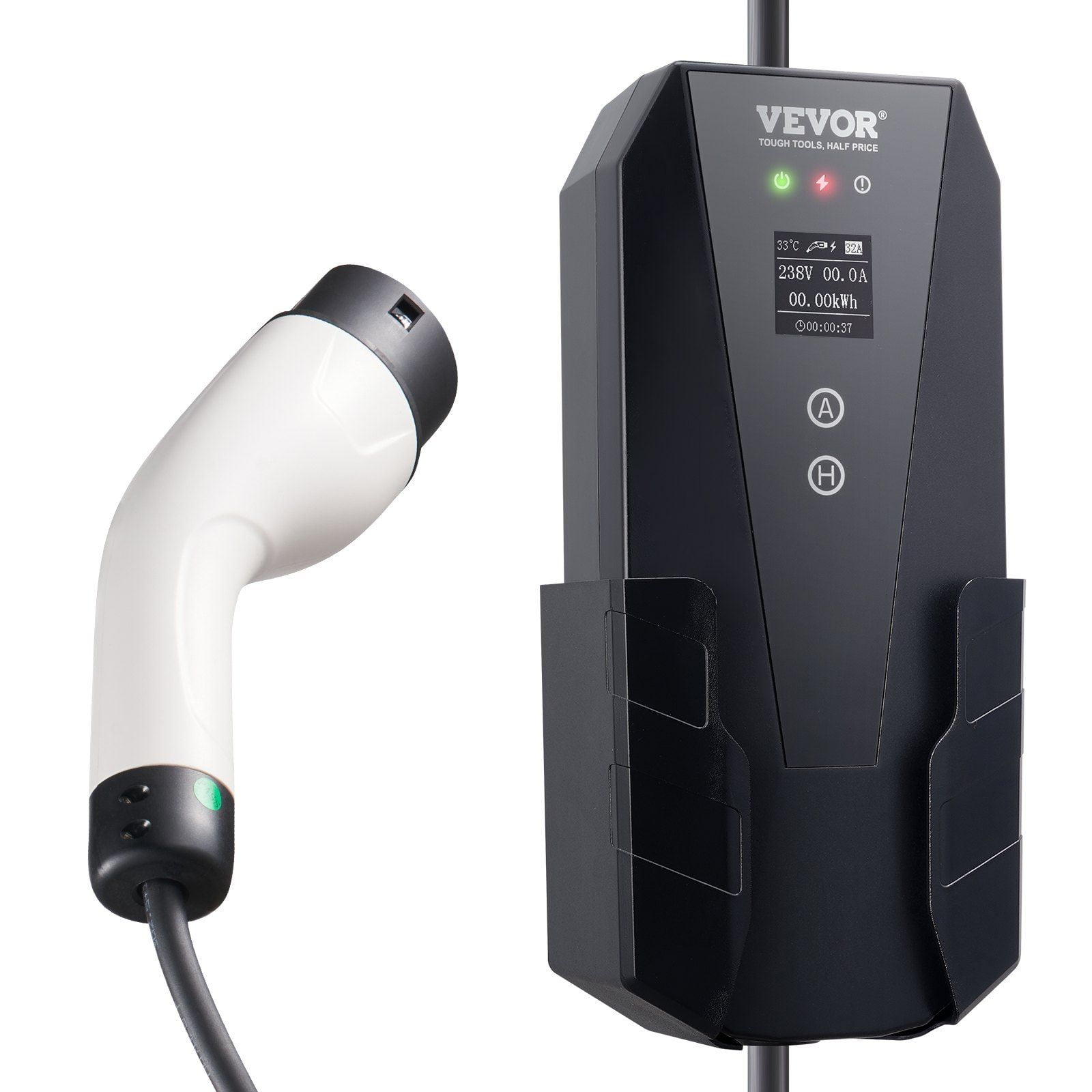 240V 32A Portable Electric Car Charger, 28ft Long Cable, Adjustable Amperage, NEMA 14-50 Plug, Compatible with All J1772 EVs