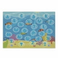 thumbnail image 1 of Cartoon Activity Cutting Board, Letters of the Alphabet in Bubbles Under the Sea Illustration, Decorative Tempered Glass Cutting and Serving Board, Small Size, Multicolor, by Ambesonne, 1 of 1
