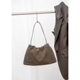 thumbnail image 3 of Cowhide Leather Women Ruched Cloud Bag, Shoulder Underarm Bag, Suede Texture, Large Capacity, 3 of 4