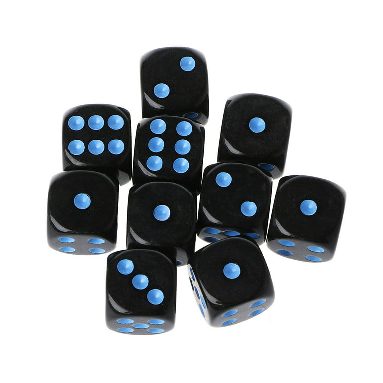 HGYCPP 10pcs 15mm Multicolor Acrylic Cube Dice Beads Six Sides Portable  Table Games Toy 