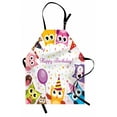 thumbnail image 1 of Kids Birthday Apron Birthday Party Owl Family with Colorful Cone Hats on Confetti Backdrop Art, Unisex Kitchen Bib Apron with Adjustable Neck for Cooking Baking Gardening, Multicolor, by Ambesonne, 1 of 3
