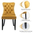 thumbnail image 6 of ODUSE-DAILY Yellow Velvet Dining Chairs Set of 6, Kitchen & Dining Room Chairs, Sillas De Comedor, Nailheads Tufted, Fabric Upholstered, Solid Wood (Gold, 6 Pcs), 6 of 12