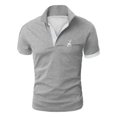 thumbnail image 2 of Mens Polo Shirt Short Sleeve Breathable Mesh Knit Casual Golf Top Summer Lightweight Loose Fit Out Sport Tee for Men Light Gray XL, 2 of 6