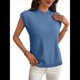 thumbnail image 2 of Suéteres de Cuello Alto para Mujer, Chalecos, Blusas Informales de Negocios y Moda, Conjuntos de Otoño. Azul Neblina L, 2 of 9