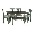 thumbnail image 5 of Linon Willow Wood Six Piece Upholstered Dining Set with Bench in Teal Blue, 5 of 18
