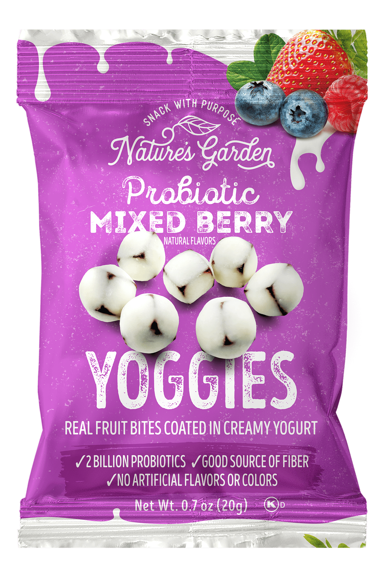 Nature's Garden, Probiotic Mixed Berry Yoggies, Gluten- Free, Non