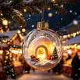 thumbnail image 5 of Lighted Christmas Ball Ornaments Clear Miniature Winter Scene Baubles with Glowing LED for Holiday Tree Decor, 5 of 7