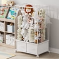 thumbnail image 5 of Stuffed Animal Storage,	Metal Stuffed Animal Zoo with 2 Toy Chest and Wheels, Vertical Stuffed Animal Holder With Elastic Band, 5 of 6