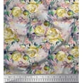 thumbnail image 1 of Soimoi Green polyester Crepe Fabric Leaves & Floral Print Sewing Fabric BTY 42 Inch Wide, 1 of 3