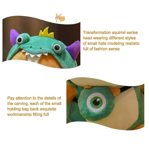 Creative Squirrel Doll Yellow Green Cute Red Soft Pink Kid Toy, Multiple Styles