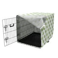 thumbnail image 3 of Frog Dog Crate Cover, Vintage Repetitive Pattern of Frog Drawings Top View on Plain Background, Easy to Use Pet Kennel Cover for Medium Large Dogs, 35" x 23" x 27", White and Lime Green, by Ambesonne, 3 of 6
