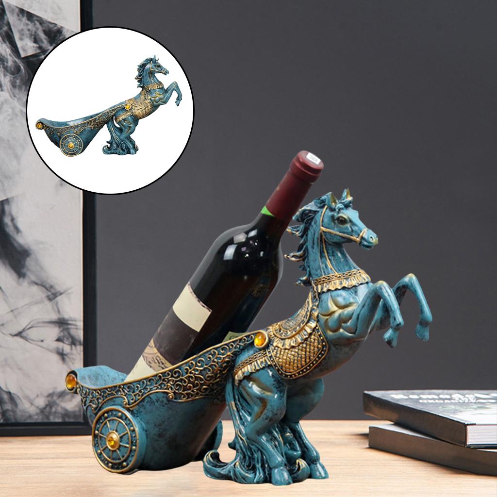 Modern Men Desk Decor Resin Horse Stallion Wine Bottle Holder Stand Barware  Gift