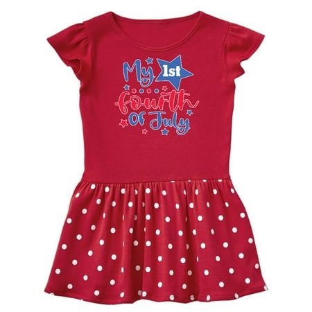 

Inktastic My 1st 4th of July with Stars Gift Baby Girl Dress