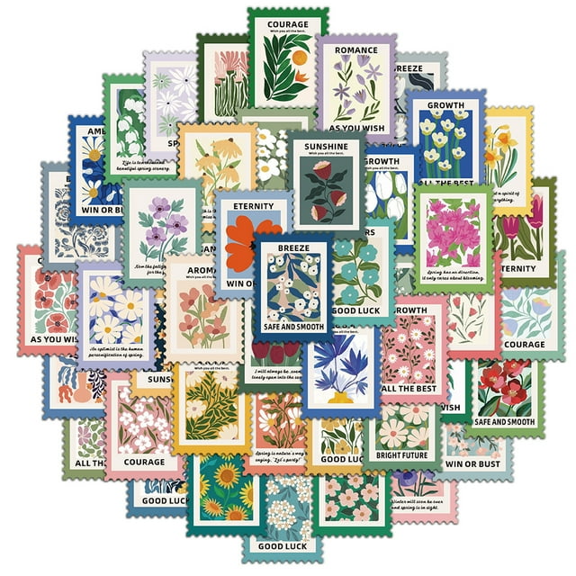 Sellos postales de viaje vintage, 50 unidades, Retro Stamp Co