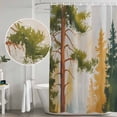 thumbnail image 5 of Forest Shower Curtain, Waterproof Shower Curtains for Bathroom, Watercolor Farmhouse Retro Nature Scenery Washable Fabric Bathtub Curtain Set Bath Decor with 12 Hooks Stall 36"x72", 5 of 8