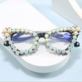 thumbnail image 5 of 2 Pairs of Women Black Frame Cat Eye Pearl Diamond Party Reading Glasses 3.5 Elegant Blue Light Blocking Readers +3.50 strength, 5 of 6