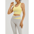 thumbnail image 2 of Women's 2 Piece Color Block Workout Set, Sports Bra and High Waist Leggings, Yoga Gym Pilates Outfit, 2 of 6