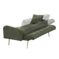 thumbnail image 5 of FFZ 69 Inch Soft Teddy Fleece Convertible Sofa Bed with Adjustable Armrests, Green, 5 of 9