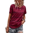 thumbnail image 1 of KZKR Women’s Summer Blouse Casual Short Sleeve Shirt Loose Printed Sleeve Tops for Women, 1 of 4