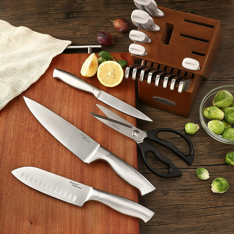 Marco Almond KYA28 Knife Sets, 14 Pieces Cutlery Kitchen Knife Set