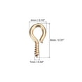 thumbnail image 2 of 300 Pack Small Screw Eye Hooks Mini Eyelets Screws, 4x8x1mm, Light Gold, 2 of 5