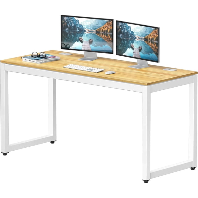 Commercial-Grade Office Computer Desk x cm Silver w/Espresso Top