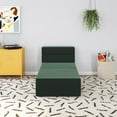 thumbnail image 2 of Novogratz The Flower Kids 5-in-1 Modular Chair and Lounger Bed, Bottle Green Velour, 2 of 9