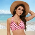 thumbnail image 6 of Women's Push Up V Neck Bikini Tops Criss Cross Back Padded Bathing Suit Top Only, 6 of 8