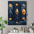 thumbnail image 4 of Qisvanset Framed Canvas Wall Art, 12x16 Inch Blue Gray Space Boy Kids Nursery Wall Decor, 4 of 5