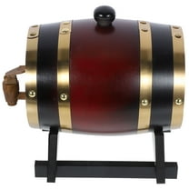 FRCOLOR Bucket Beer Solid Wood Wine Barrel 24.00X16.00X16.00CM Red