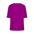 thumbnail image 5 of Scyoekwg V Neck T Shirts for Women Short Sleeve Shirts Solid Color Casual Comfy Tshirt Summer Loose Blouses (Z01_Hot Pink,XXXL), 5 of 6